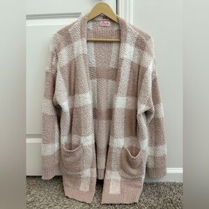 Pink Lily Plaid Cardigan